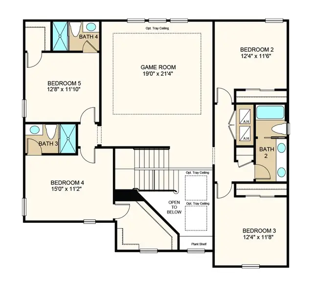 2D floor plan layout of this home in Victoria Lakes, Odessa, FL (Image 4).