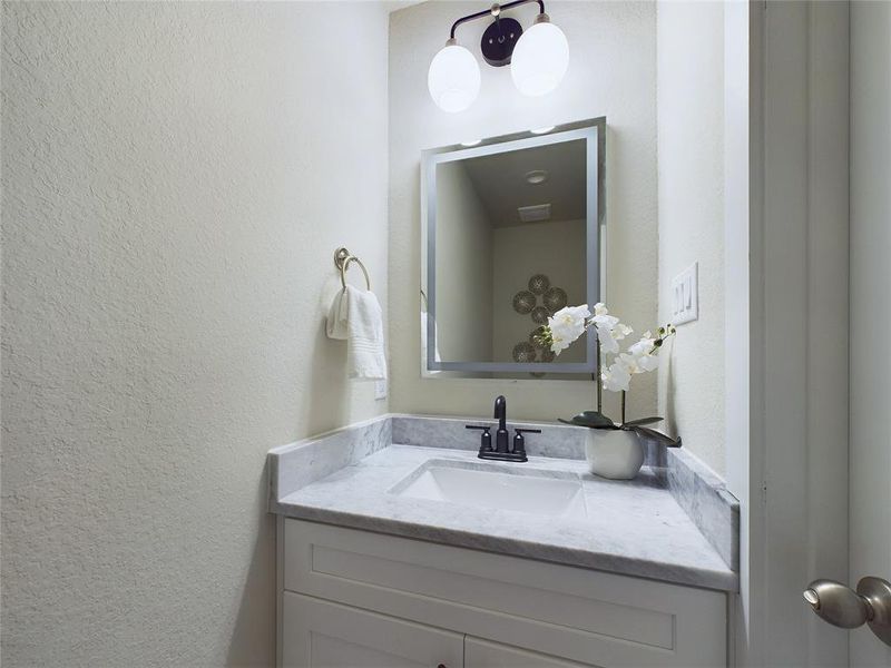 powder room near living area