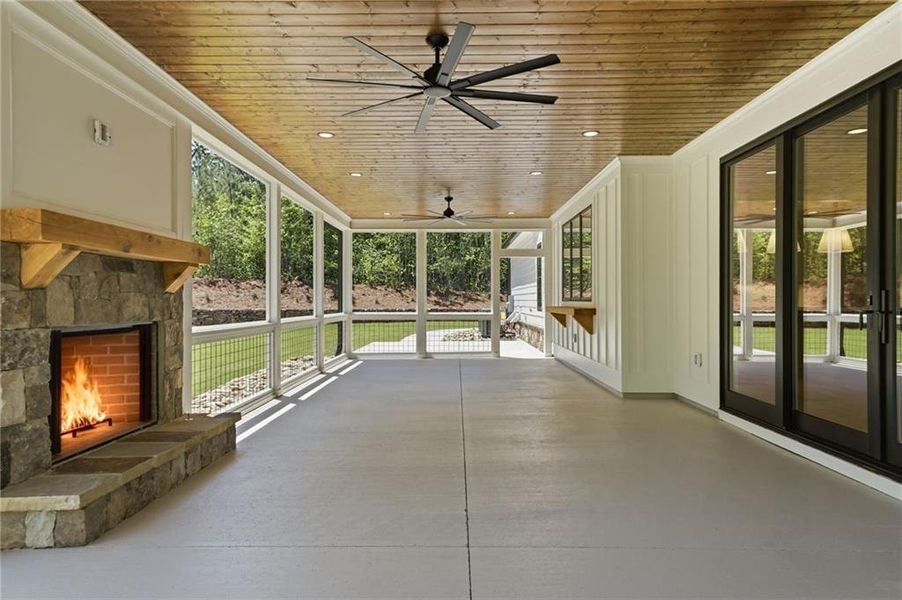 Exterior details and patio area of a home in , White (Image 31).