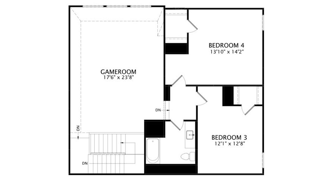 2D floor plan layout for the Locklan by Drees Custom Homes in The Homestead - 62', Rockwall, TX (Image 5). 2D floor plan layout for the Locklan by Drees Custom Homes in The Homestead - 62', Rockwall, TX (Image 5).