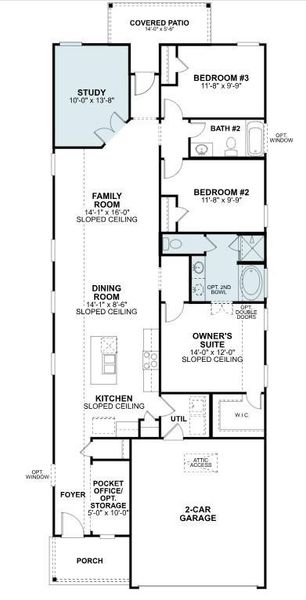 2D floor plan layout of this home in Sorella, Tomball, TX (Image 4).