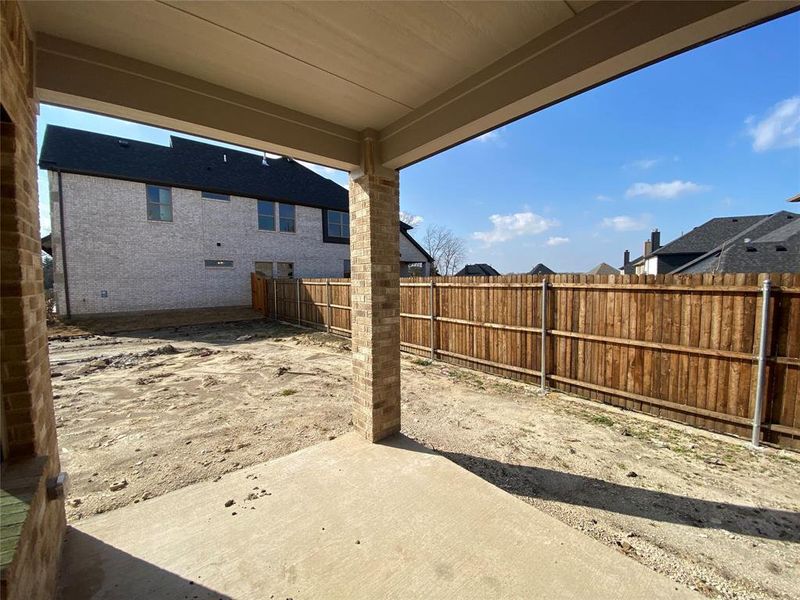 Covered patio would be great for grilling.