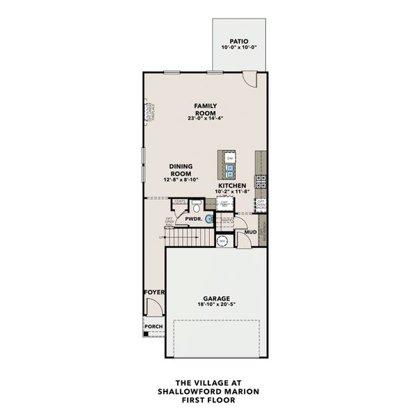 2D floor plan layout for the The Marion A by Davidson Homes LLC in The Village at Shallowford, Kennesaw, GA (Image 2). 2D floor plan layout for the The Marion A by Davidson Homes LLC in The Village at Shallowford, Kennesaw, GA (Image 2).