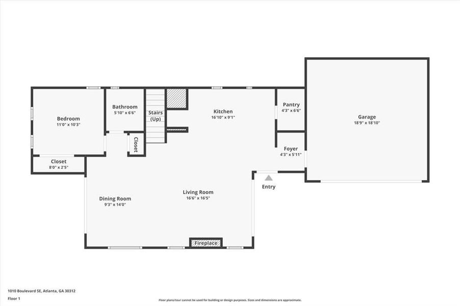 2D floor plan layout of this home in , Atlanta, GA (Image 5).