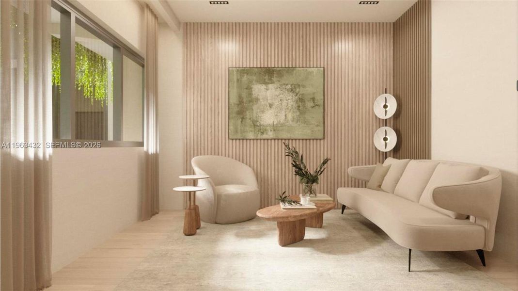 Furnished interior view inside a new home in , Miami Beach (Image 6).