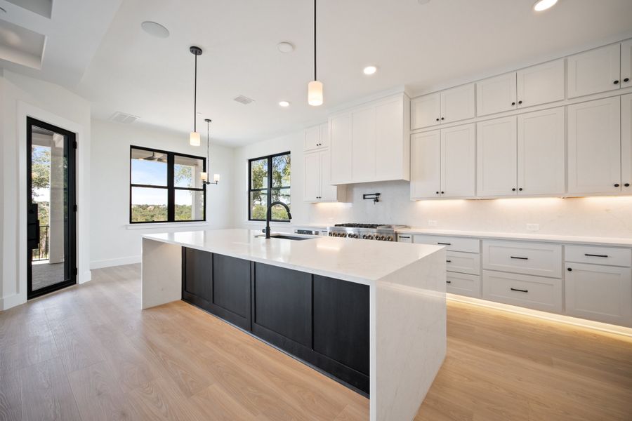 Furnished interior view inside a new home in Milky Way at River Place, Austin (Image 4). Furnished interior view inside a new home in Milky Way at River Place, Austin (Image 4).