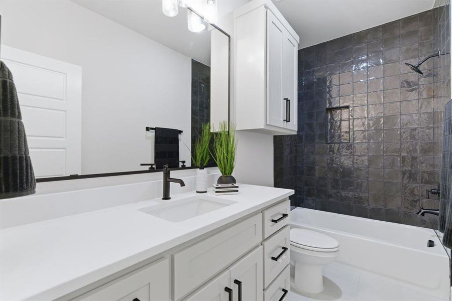 Upstairs Full Bath adjacent to Gameroom