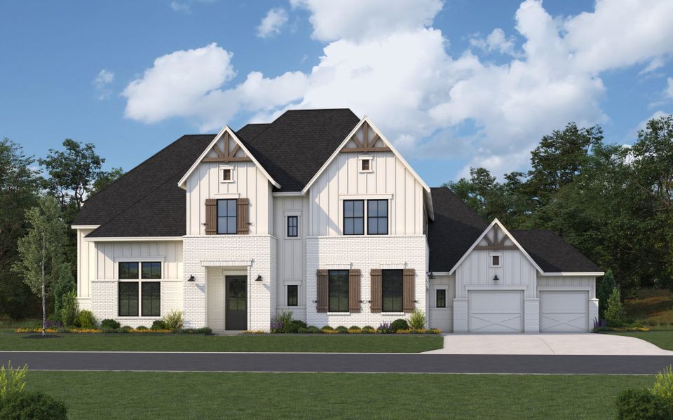 Representative exterior photo of a completed home built from the 7061 by Tradition Homes in Mustang Lakes, McKinney, TX (Image 20).