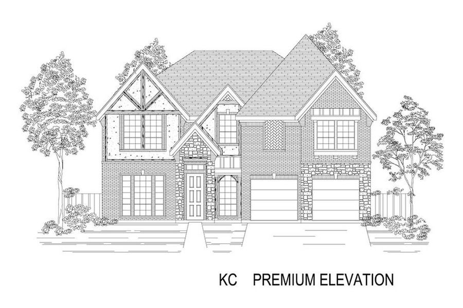 Representative rendering of the exterior for the Hillcrest 45 2F (w/Media) by First Texas Homes (Image 17).