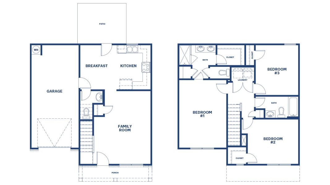2D floor plan layout for the Plan by D.R. Horton in WillowBrook, Winder, GA (Image 4).