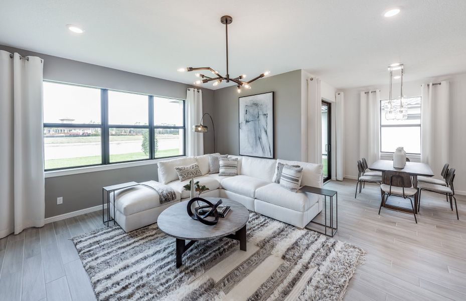 Furnished interior view inside a new home in Cedar Grove at The Woodlands, North Port (Image 7).