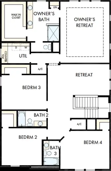 2D floor plan layout of this home in South Tampa - Urban Collection, Tampa, FL (Image 3). 2D floor plan layout of this home in South Tampa - Urban Collection, Tampa, FL (Image 3).