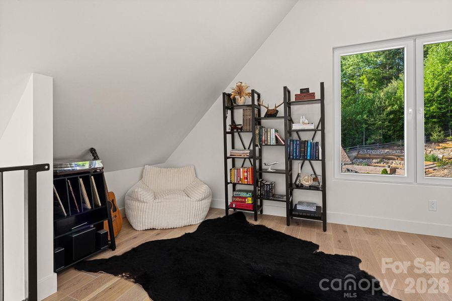 Loft bedroom with lots of storage