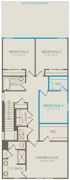 2D floor plan layout of this home in EverBe, Orlando, FL (Image 2). 2D floor plan layout of this home in EverBe, Orlando, FL (Image 2).