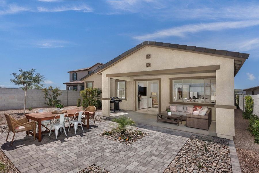 Representative exterior details of a home built from the 2188 Modeled by KB Home in The Enclaves at Sonrisa, Queen Creek (Image 3).