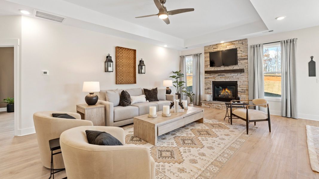 Representative furnished interior of a home built from the Middleton by DRB Homes in Creeks at Midway, Anderson (Image 32).