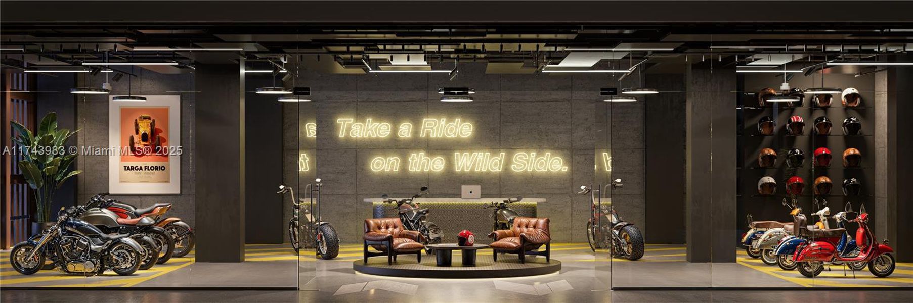 Furnished interior view inside a new home in The Rider Wynwood, Miami (Image 2).