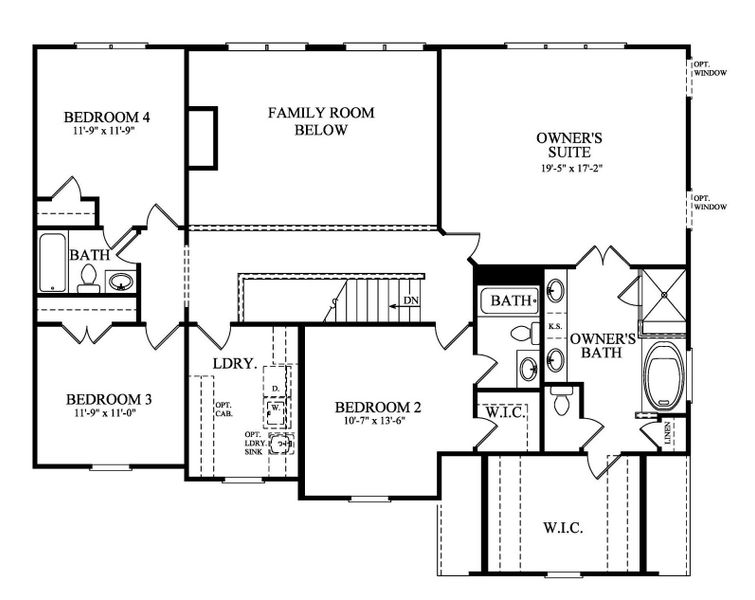 2D floor plan layout for the Hampton by Peachtree Residential in Hillshire, Cumming, GA (Image 3).