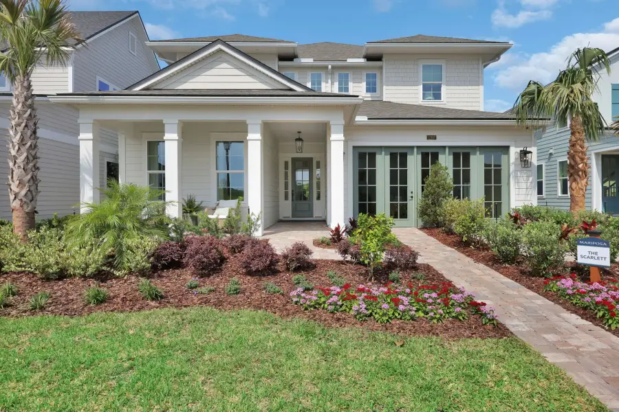 Representative exterior photo of a completed home built from the Scarlett by Riverside Homes in Sagebrush at EverRange, Jacksonville, FL (Image 26).