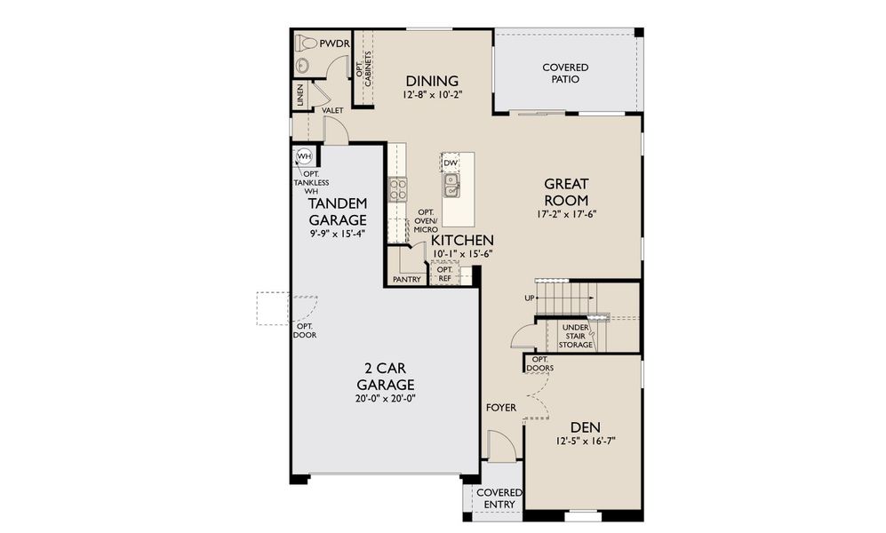2D floor plan layout for the Daisy by Ashton Woods in Aloravita, Peoria, AZ (Image 6).