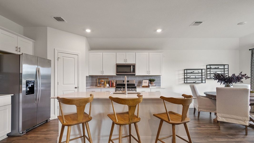Representative furnished interior of a home built from the The Fairfield by D.R. Horton in Railhead, Cedar Creek (Image 12).