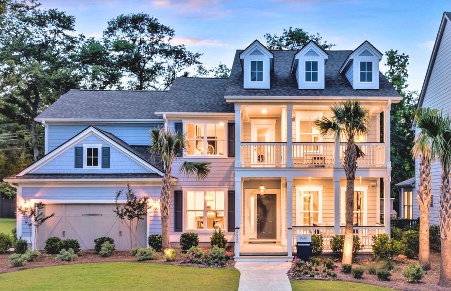 Representative exterior photo of a completed home built from the Woodward by Pulte Homes in Indigo Bay, Myrtle Beach, SC (Image 22). Representative exterior photo of a completed home built from the Woodward by Pulte Homes in Indigo Bay, Myrtle Beach, SC (Image 22).