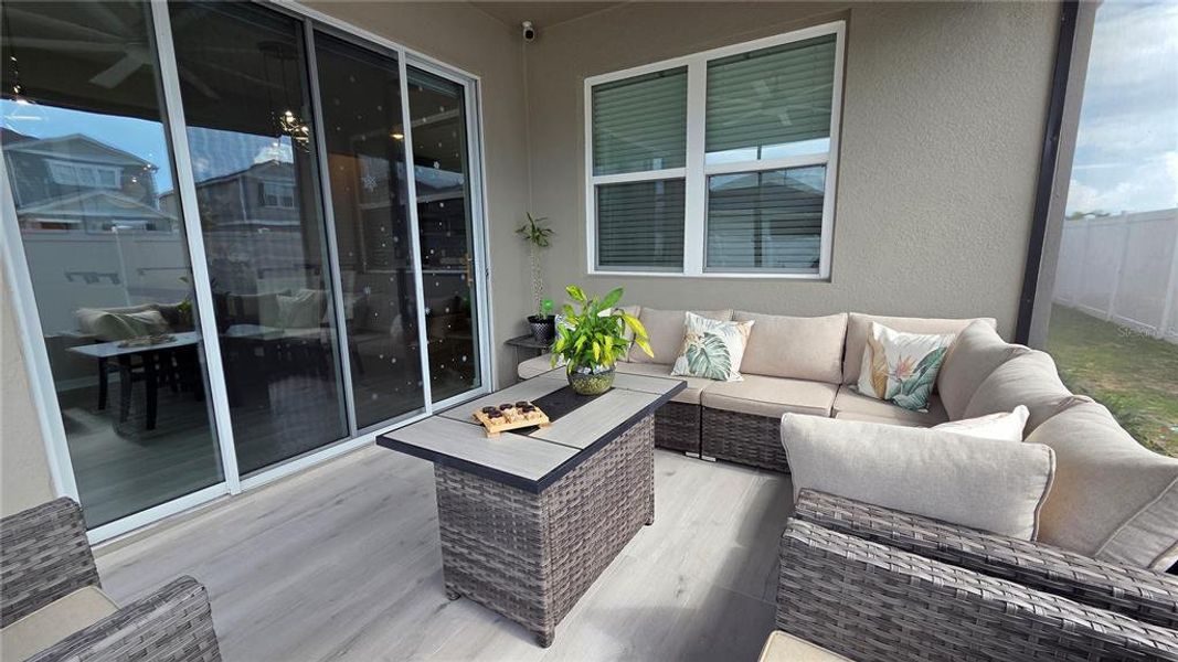 Exterior details and patio area of a home in Seasons at Heritage Square, Haines City (Image 25). Exterior details and patio area of a home in Seasons at Heritage Square, Haines City (Image 25).