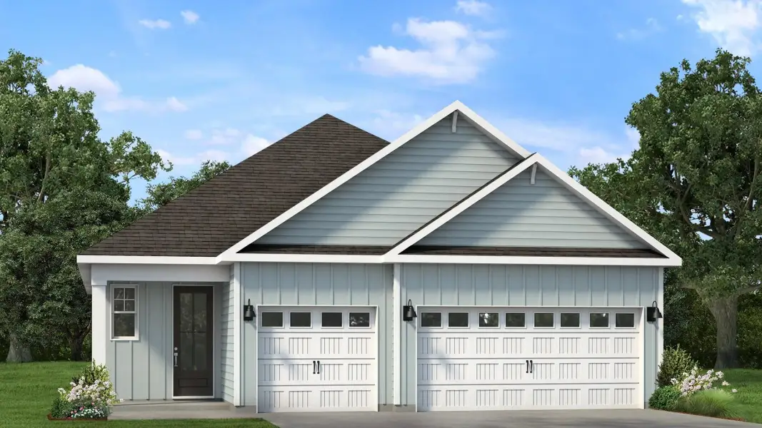 Representative exterior photo of a completed home built from the Lily by D.R. Horton in The Sanctuary at East Argent, Ridgeland, SC (Image 6). Representative exterior photo of a completed home built from the Lily by D.R. Horton in The Sanctuary at East Argent, Ridgeland, SC (Image 6).