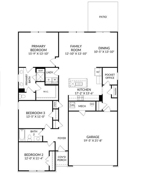 2D floor plan layout of this home in Trestle Ridge at Brunswick Forest, Leland, NC (Image 1). 2D floor plan layout of this home in Trestle Ridge at Brunswick Forest, Leland, NC (Image 1).