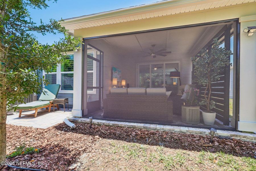 Exterior details and patio area of a home in Del Webb Nocatee, Ponte Vedra (Image 26).