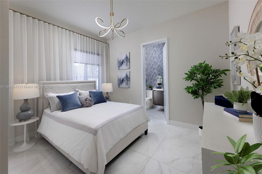 Furnished interior view inside a new home in , Miami (Image 9).