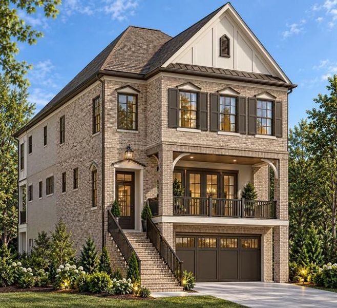 Front exterior of a new home in , Suwanee, GA, highlighting curb appeal (Image 26).