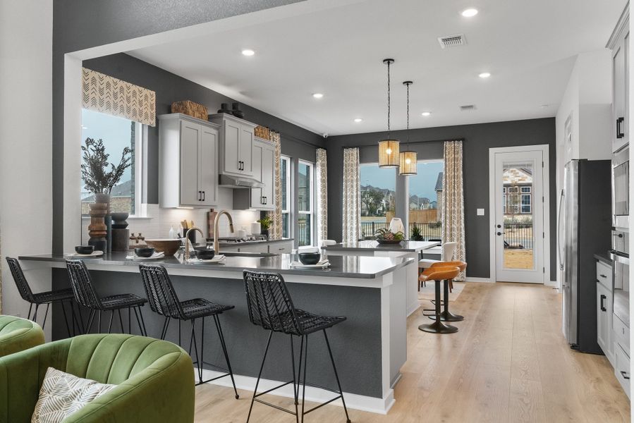 Furnished interior view inside a new home in The Grove at Blackhawk, Pflugerville (Image 55). Furnished interior view inside a new home in The Grove at Blackhawk, Pflugerville (Image 55).