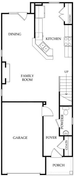 2D floor plan layout for the Marlin by Rocklyn Homes in Spring Valley, Tucker, GA (Image 3).