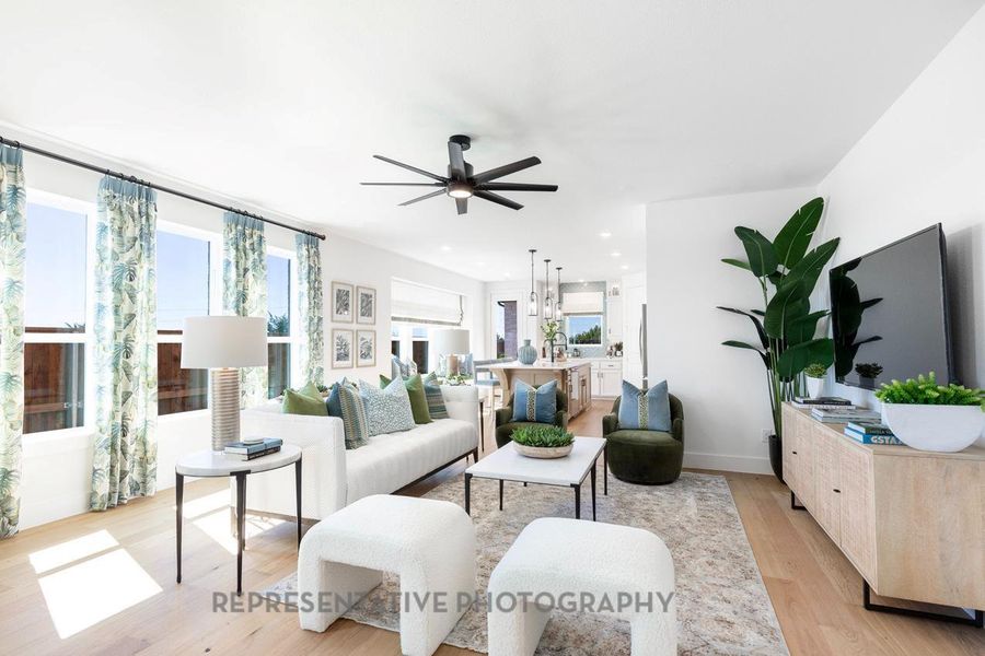 Furnished interior view inside a new home in Bridgeland: 40ft. lots, Cypress (Image 10).