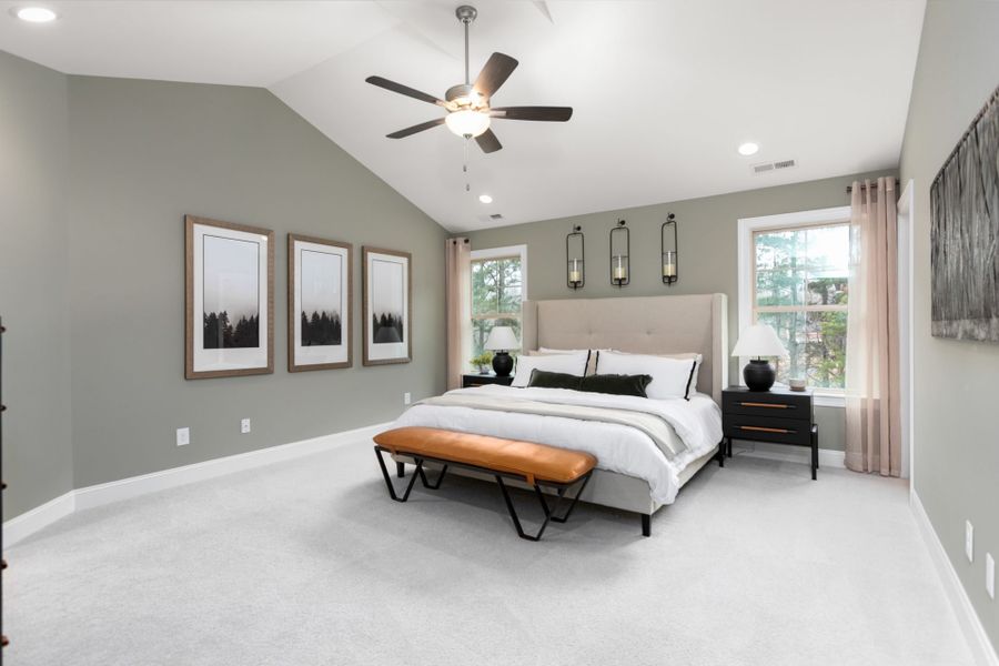 Representative furnished interior of a home built from the Hanover Lux by Keystone Homes NC in Weybridge, Burlington (Image 37).