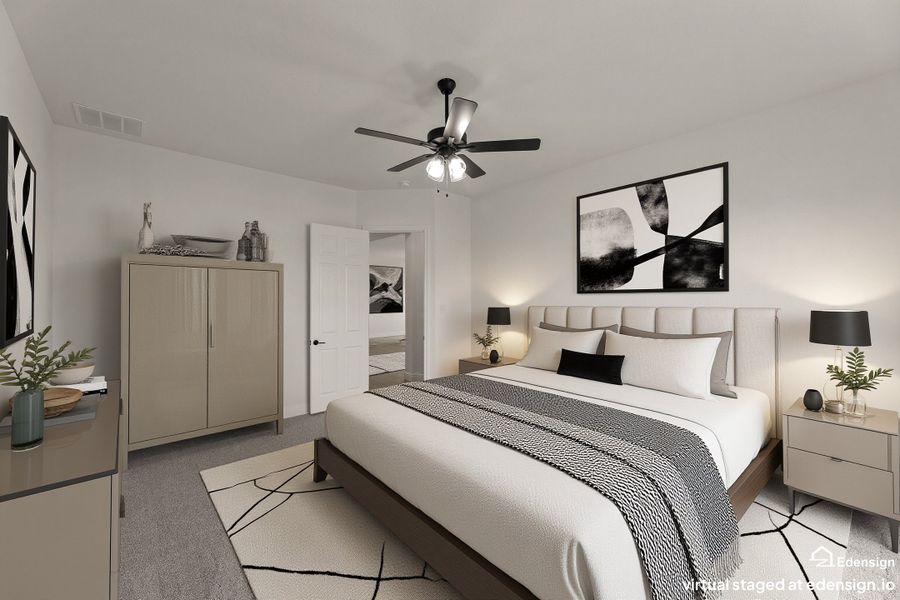 Furnished interior view inside a new home in Settler's Glen, New Fairview (Image 12).