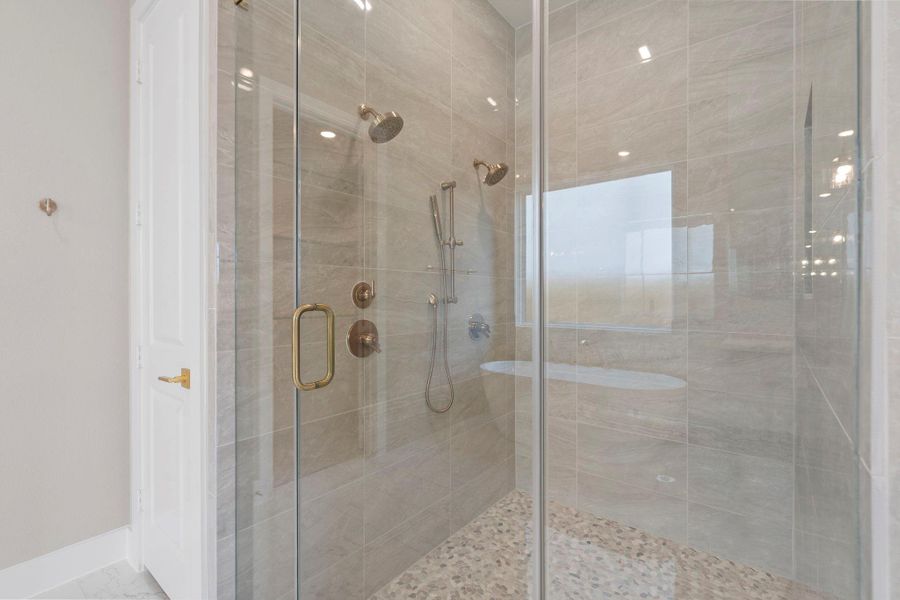 Dual shower heads with hand-held sprayer Dual shower heads with hand-held sprayer