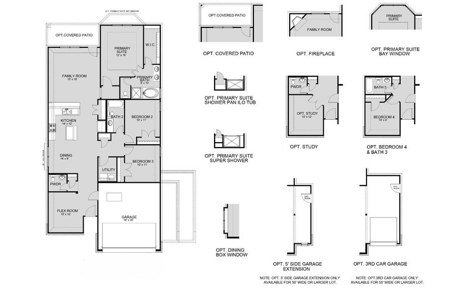 2D floor plan layout for the The Ravenna - Walden on Lake Conroe by Legend Homes in Lake Conroe Area Homes, Montgomery, TX (Image 3).