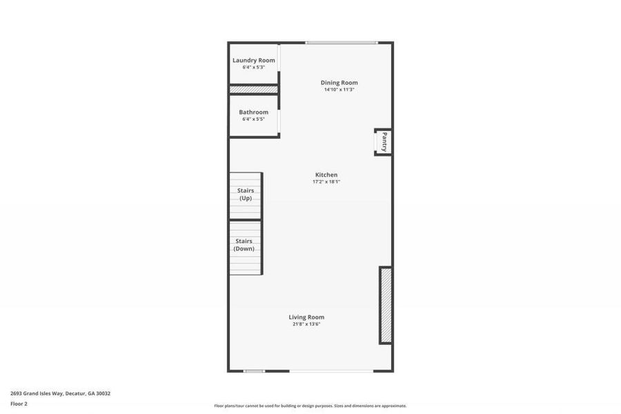 2D floor plan layout of this home in , Decatur, GA (Image 6).