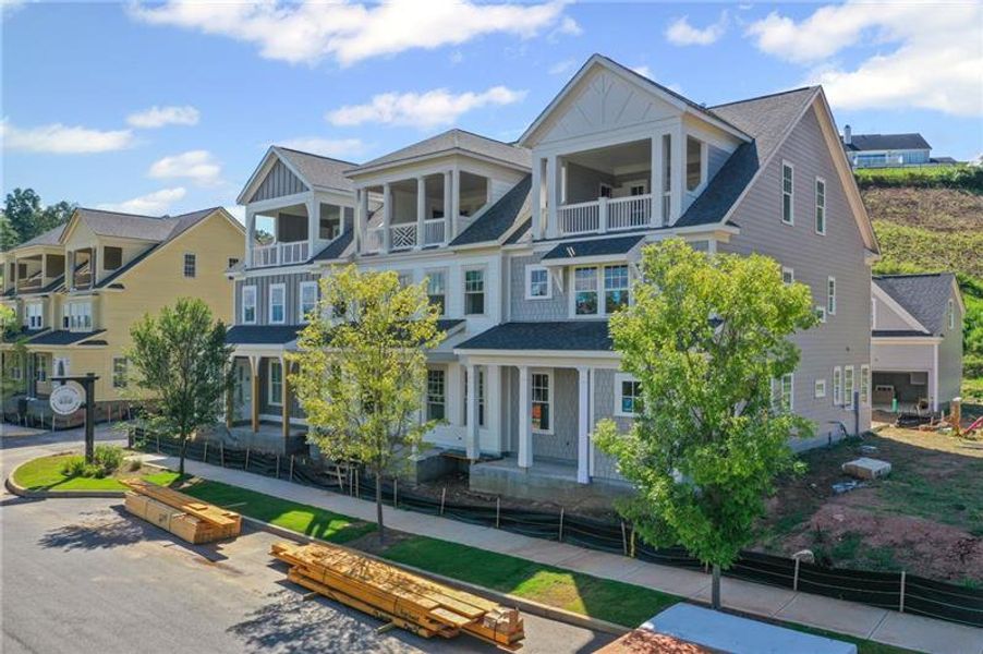 Front exterior of a new home in , Ball Ground, GA, highlighting curb appeal (Image 28). Front exterior of a new home in , Ball Ground, GA, highlighting curb appeal (Image 28).