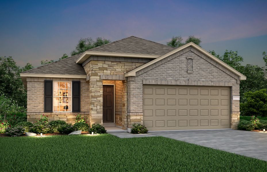 Representative exterior photo of a completed home built from the Independence by Pulte Homes in La Cima, San Marcos, TX (Image 2). Representative exterior photo of a completed home built from the Independence by Pulte Homes in La Cima, San Marcos, TX (Image 2).