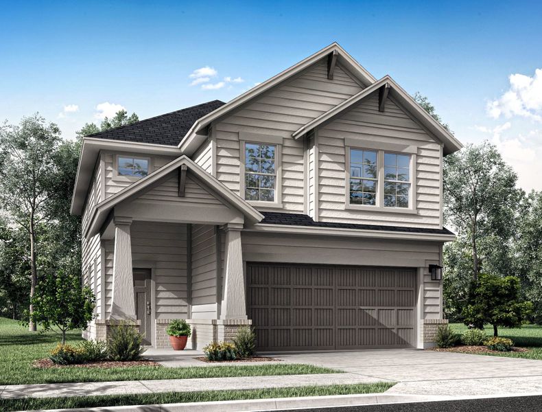 Representative exterior photo of a completed home built from the Guadalupe by Tri Pointe Homes in Mason Woods, Cypress, TX (Image 2). Representative exterior photo of a completed home built from the Guadalupe by Tri Pointe Homes in Mason Woods, Cypress, TX (Image 2).