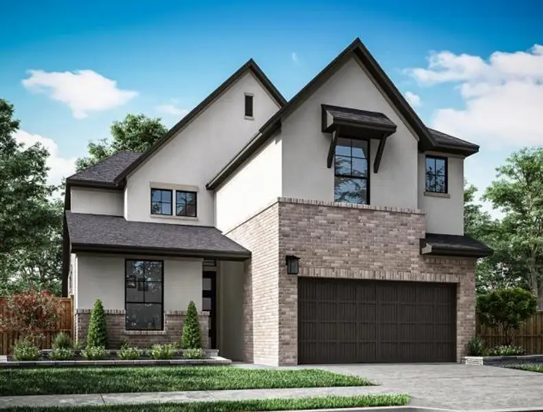 Front exterior of a new home in Woodson’s Reserve, Spring, TX, highlighting curb appeal (Image 1). Front exterior of a new home in Woodson’s Reserve, Spring, TX, highlighting curb appeal (Image 1).