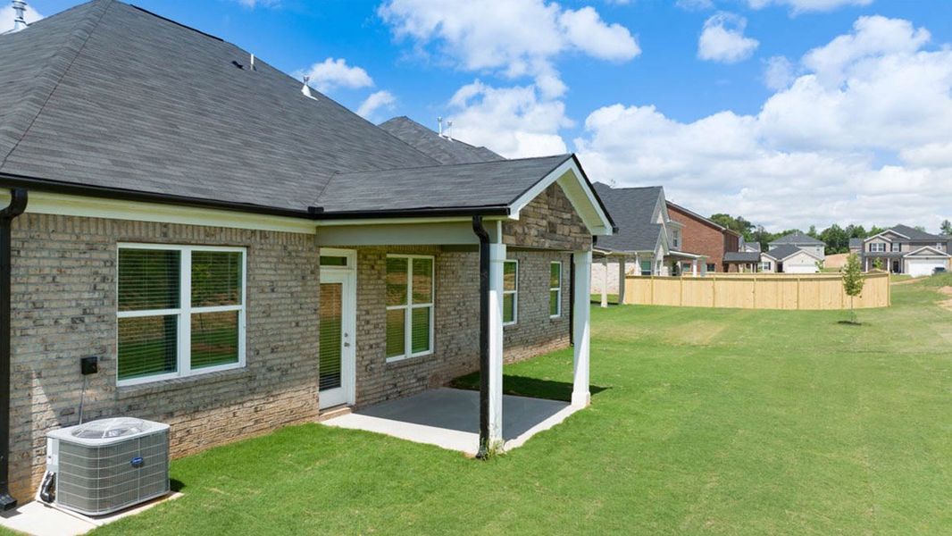 Representative exterior details of a home built from the Marlene by D.R. Horton in Evergreen Crossing, Locust Grove (Image 3). Representative exterior details of a home built from the Marlene by D.R. Horton in Evergreen Crossing, Locust Grove (Image 3).
