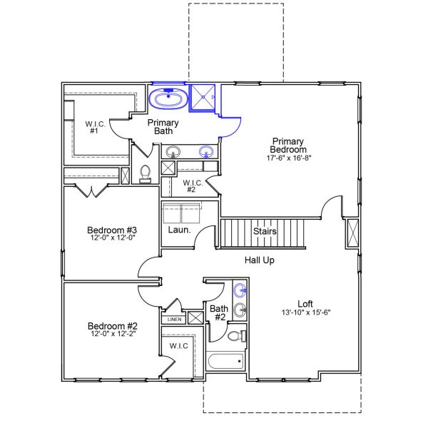 2D floor plan layout of this home in Fieldstone, Lexington, NC (Image 4).