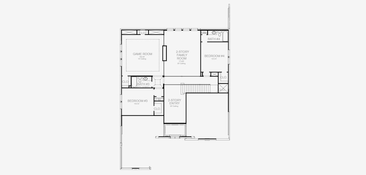 2D floor plan layout for the 534A by Britton Homes in Mustang Lakes 60', Celina, TX (Image 4).