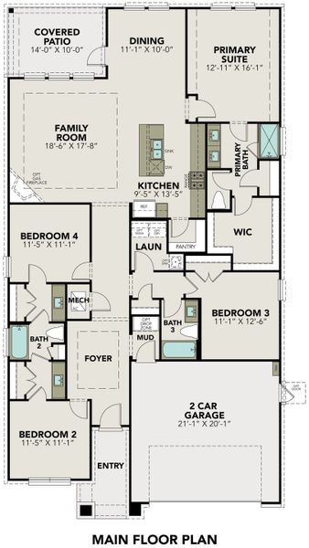 2D floor plan layout of this home in Lago Mar, Texas City, TX (Image 2).