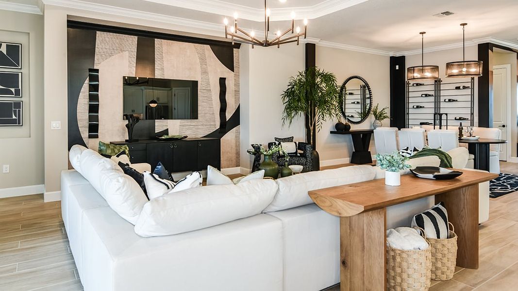 Representative furnished interior of a home built from the Pallazio by Taylor Morrison in Esplanade at McKinnon Groves, Winter Garden (Image 10).