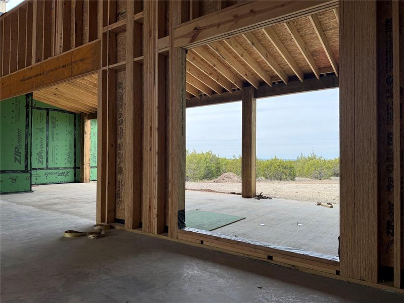Large picture windows from Kitchen.